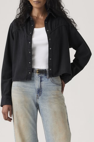 Chemisier en jean Logan Tencel Shacket - Noir