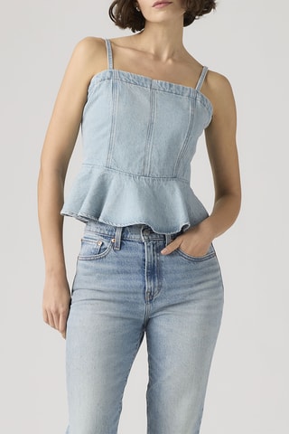Top en jean Anderson Flounce - Bleu clair