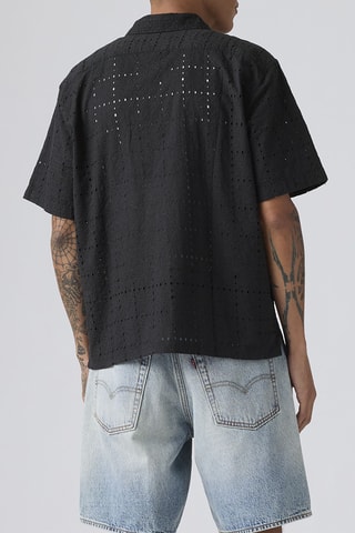 Chemise standard en broderie anglaise Sunset - Noir