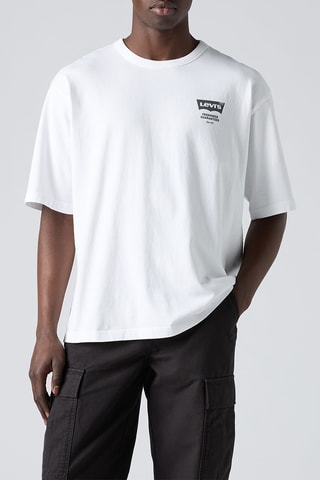 T-shirt loose Pizza 1 - Blanc