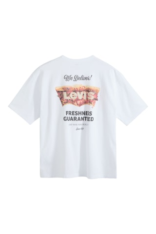 T-shirt loose Pizza 1 - Blanc