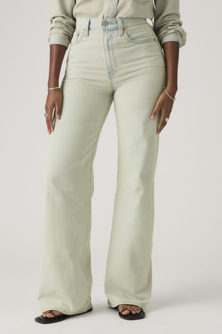 Jean wide legs taille haute Ribcage - Bleu clair