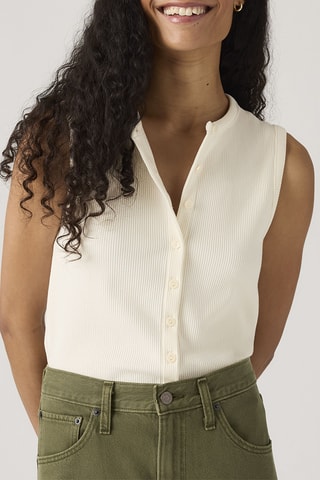 Chemise slim sans manches Rory - Blanc