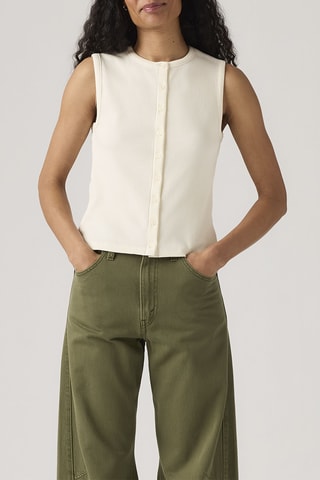 Chemise slim sans manches Rory - Blanc