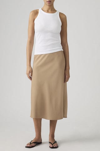Jupe midi taille haute Ariel - Beige