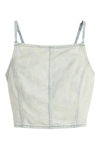 Crop top en jean Cielito Lindo - Bleu