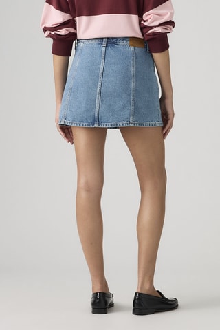 Jupe droite en jean Button Front Skort - Bleu
