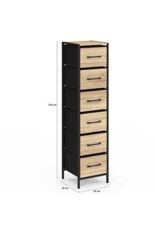 Commode 6 tiroirs Iris - 30 x 120 x 30 cm