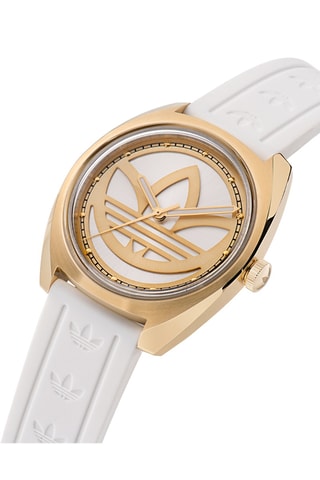 Silicone Quartz Horloge Edition One - Wit en Goudkleurig
