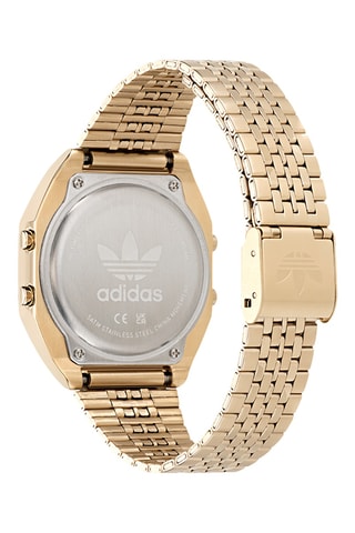 Stalen Digitaal Horloge Digital Two - Chronometer - Goudkleurig en Groen