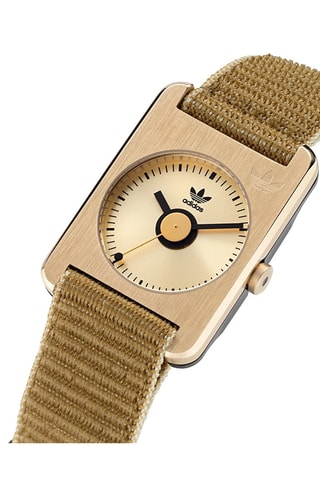 Nylon Quartz Horloge Retro Pop One - Beige en Goudkleurig