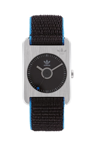 Nylon Quartz Horloge Retro Pop One - Zwart en Zilverkleurig