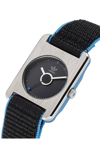 Nylon Quartz Horloge Retro Pop One - Zwart en Zilverkleurig