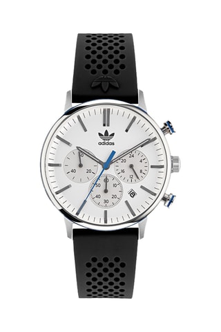 Silicone Quartz Horloge Code One Chrono - Chronograaf - Zwart en Zilverkleurig