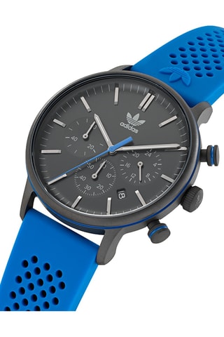 Silicone Quartz Horloge Code One Chrono - Chronograaf - Blauw en Zwart