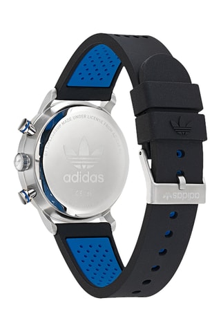 Silicone Quartz Horloge Code One Chrono - Chronograaf - Zwart en Zilverkleurig