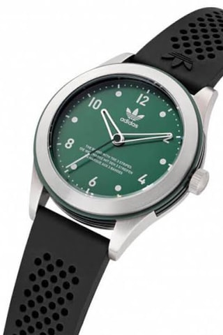 Silicone Quartz Horloge Code Three - Zwart en Zilverkleurig
