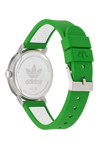 Silicone Quartz Horloge Code One - Groen en Zilverkleurig