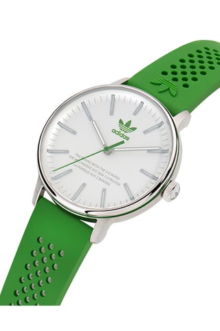 Silicone Quartz Horloge Code One - Groen en Zilverkleurig