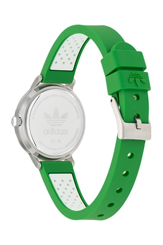 Silicone Quartz Horloge Code One Xsmall - Groen en Zilverkleurig