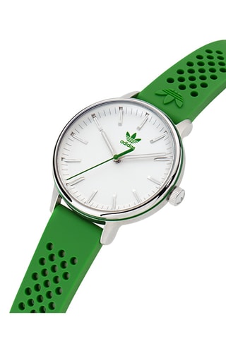 Silicone Quartz Horloge Code One Xsmall - Groen en Zilverkleurig