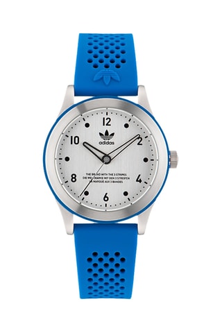Silicone Quartz Horloge Code Three - Blauw en Zilverkleurig