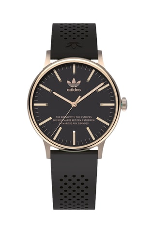 Silicone Quartz Horloge Code One - Zwart en Goudkleurig