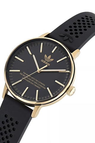 Silicone Quartz Horloge Code One - Zwart en Goudkleurig