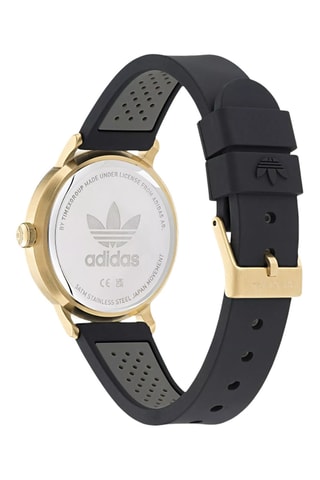 Silicone Quartz Horloge Code One - Zwart en Goudkleurig