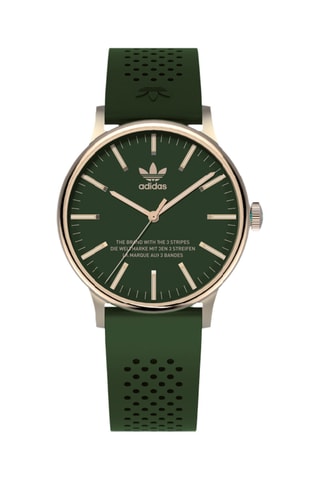 Silicone Quartz Horloge Code One - Groen en Goudkleurig