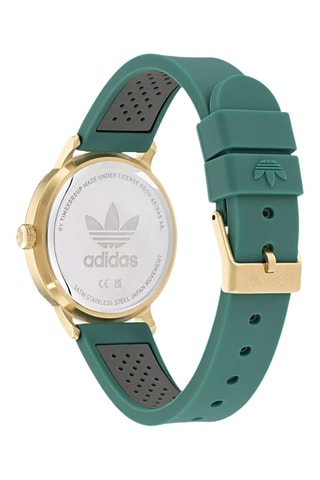 Silicone Quartz Horloge Code One - Groen en Goudkleurig