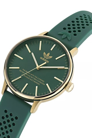 Silicone Quartz Horloge Code One - Groen en Goudkleurig