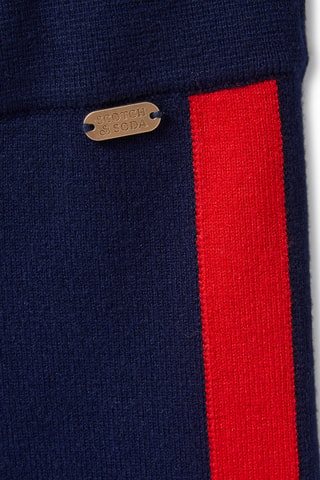 Pantalon wide legs - Bleu marine et rouge