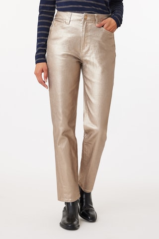 Pantalon straight taille haute - Doré