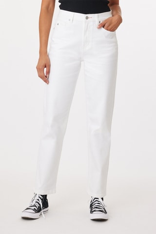 Jean droit taille haute - Blanc