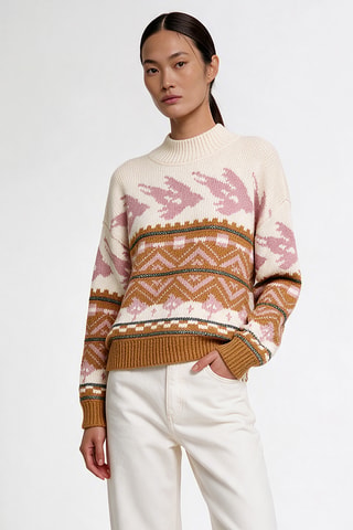 Pull en laine, mohair et alpaga - Beige