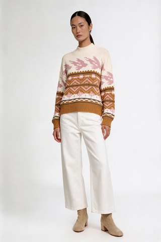 Pull en laine, mohair et alpaga - Beige