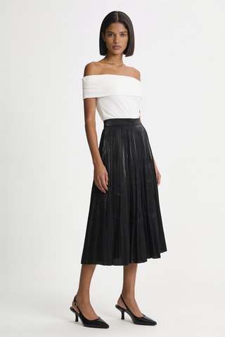 Jupe plissée taille haute - Noir