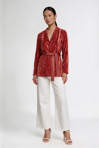 Veste en velours - Rouge brique