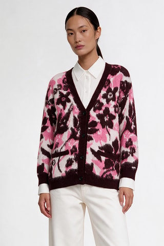 Gilet en laine et mohair - Rose
