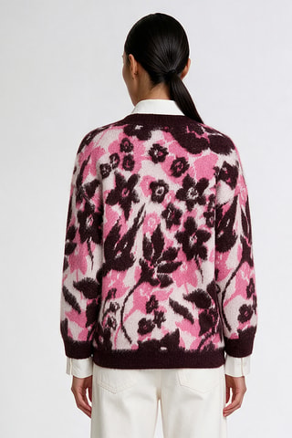 Gilet en laine et mohair - Rose