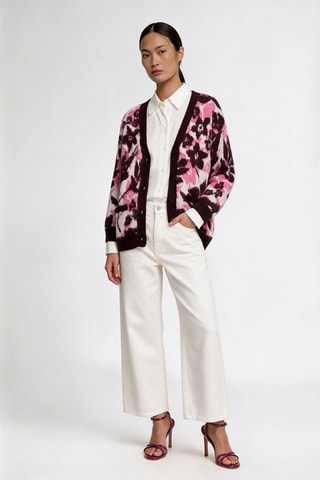Gilet en laine et mohair - Rose