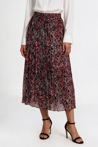 Jupe plissée taille haute - Bordeaux