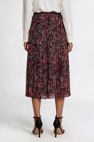Jupe plissée taille haute - Bordeaux