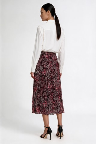 Jupe plissée taille haute - Bordeaux