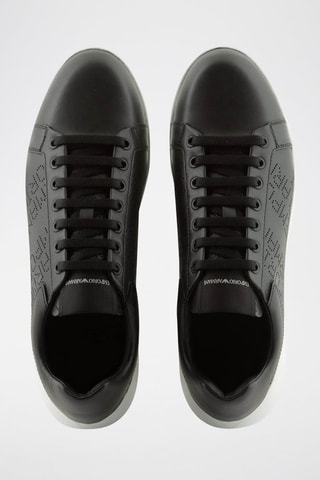 Baskets en cuir - Noir - Emporio Armani