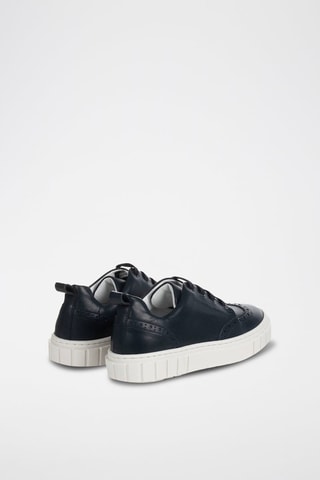Baskets en cuir de veau - Bleu marine - Emporio Armani