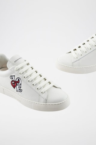 Baskets en cuir - Blanc - Emporio Armani