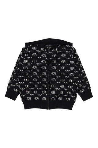 Gilet à capuche en laine vierge - Noir