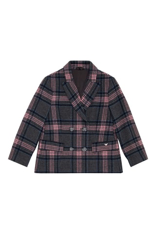 Veste en laine - Gris foncé et rose